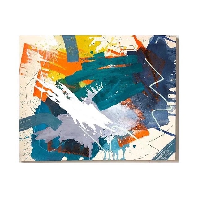 Whether the Storm, abstract mixed media painting, 24 by 30 inches